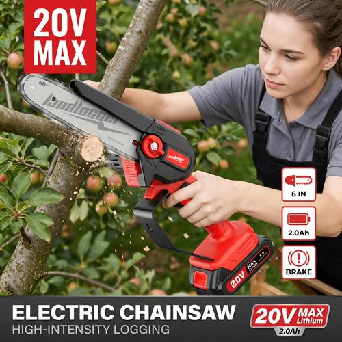 item picture mini cordless chainsaw lightweight portable handheld electric tree cutter with splash lock rechargeable battery and safe trimming for quick cutting of tree branches courtyard household and for men