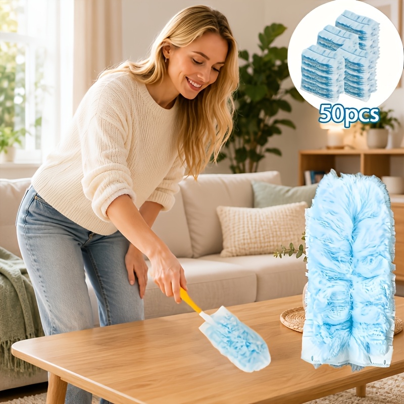 TEMU 50-pack Static Dusting Cloths | Easy To , For Replacement. Suitable For Cleaning Furniture, Electronics, And Curtains - Does Not Handles,