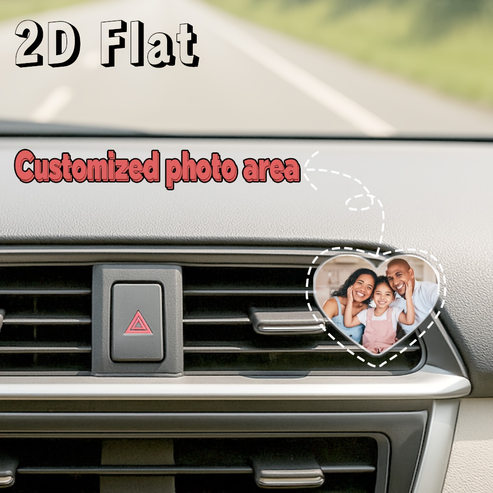 E-shop Personalisierte Auto-Lüftungsgitter-Dekoration mit Foto/Text – Armaturenbrett-Ornament mit eigenem Bild/Namen/, geeignet für Geburtstage,
