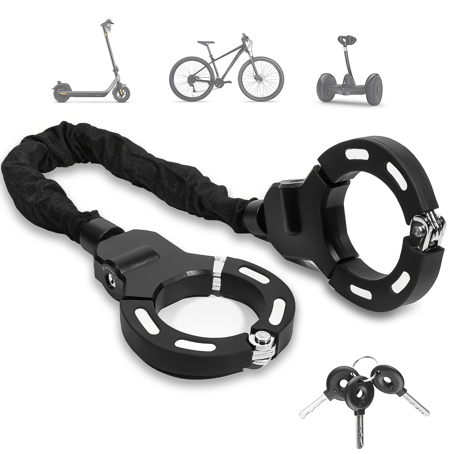 Image of Security Devices For E-bikes, E-scooters, And E-skateboards, Including Locks For Electric Skateboards, As Well As Bicycle Locks That Are Appropriate For Electric Skateboards, E-bikes, And Motorcycles