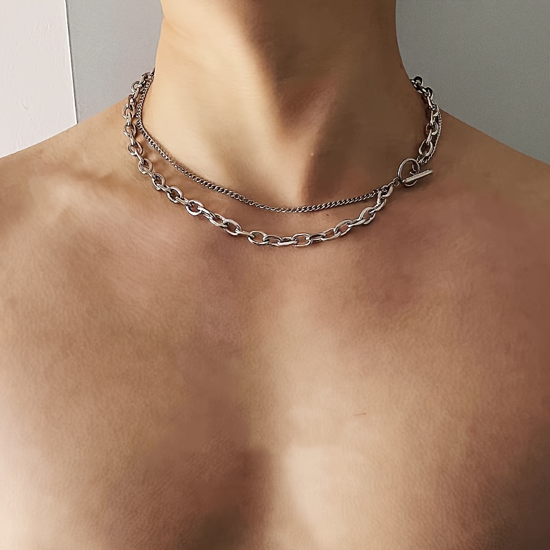 

Stylish Double-layer Chain Necklace Accessories For Men
