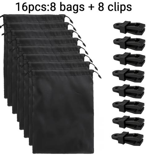 set heavy duty windproof outdoor curtain accessories weight bags clips suitable for outdoor patio archway gazebo backyard porch curtains tents tablecloths and camping accessories