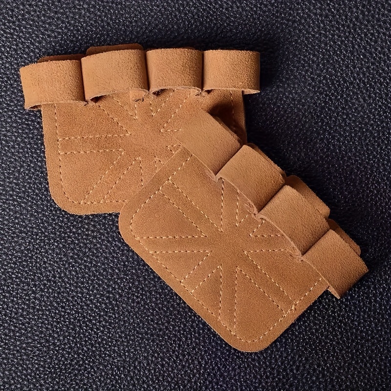 TEMU Premium Leather Palm Protection Pads - Enhanced Grip For Weightlifting, Gym & Workout Training,, Callus Prevention - Brown/