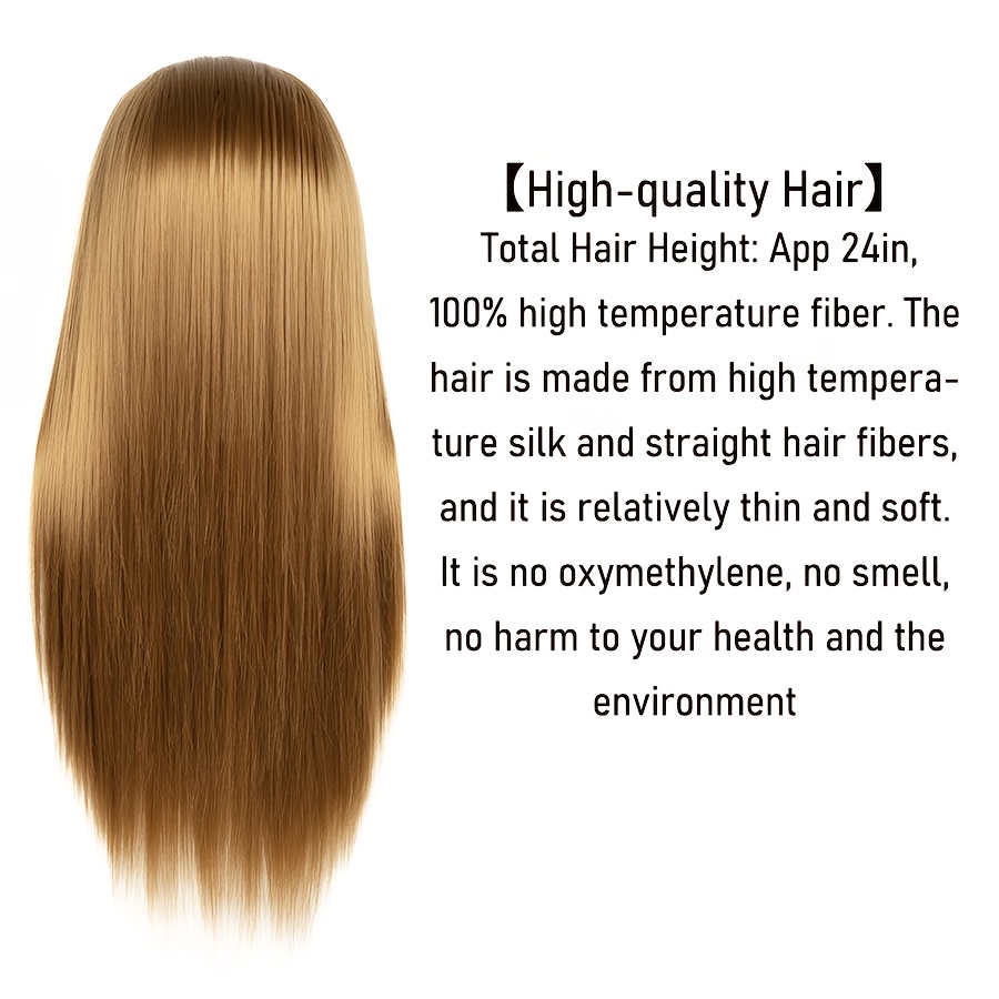 24 inch hairdressing mannequin head made of synthetic fibers complete with a clamp and a braiding kit suitable for halloween props and for adults of any gender Product details 4