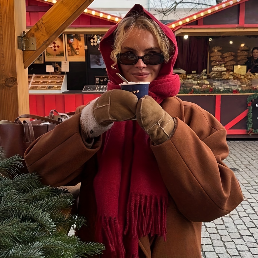 TEMU 1 Sciarpa invernale da donna - Elegante design a scialle , e adatta per e formali, perfetta per outfit coordinati di - Offre una copertura