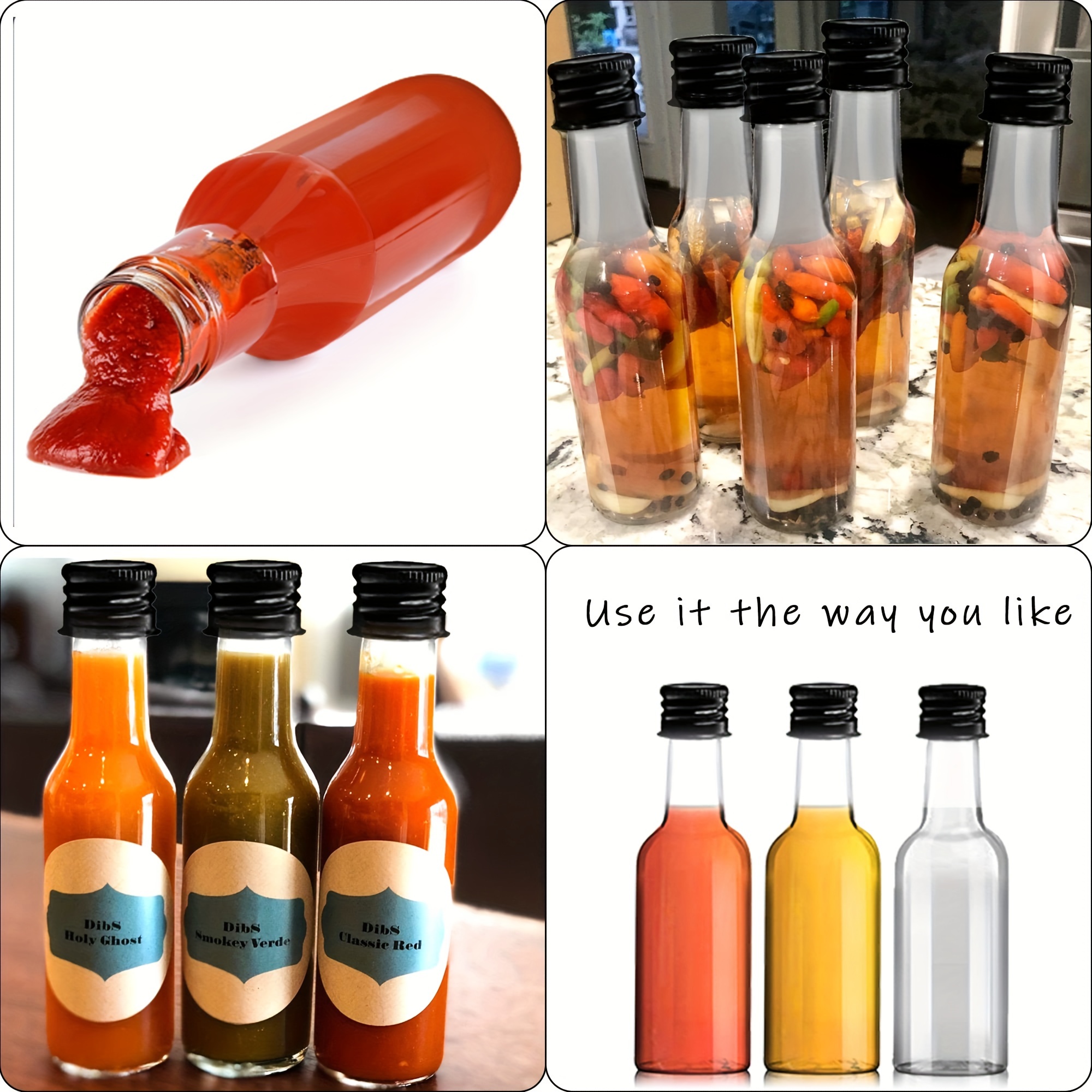 60 pack mini plastic liquor bottles airtight   50ml empty spirit bottles with caps for alcohol sauce party favors food grade safe for food contact details 9