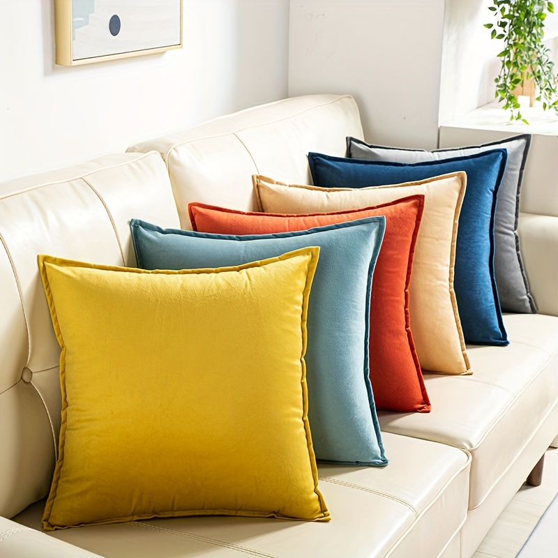 

Ultra-soft Velvet Throw Pillow Cover - Multicolor, Machine Washable, Zip Closure For Living Room & Bedroom Decor - Modern Style, Perfect For Sofa & Outdoor Use (pillow Not Included)