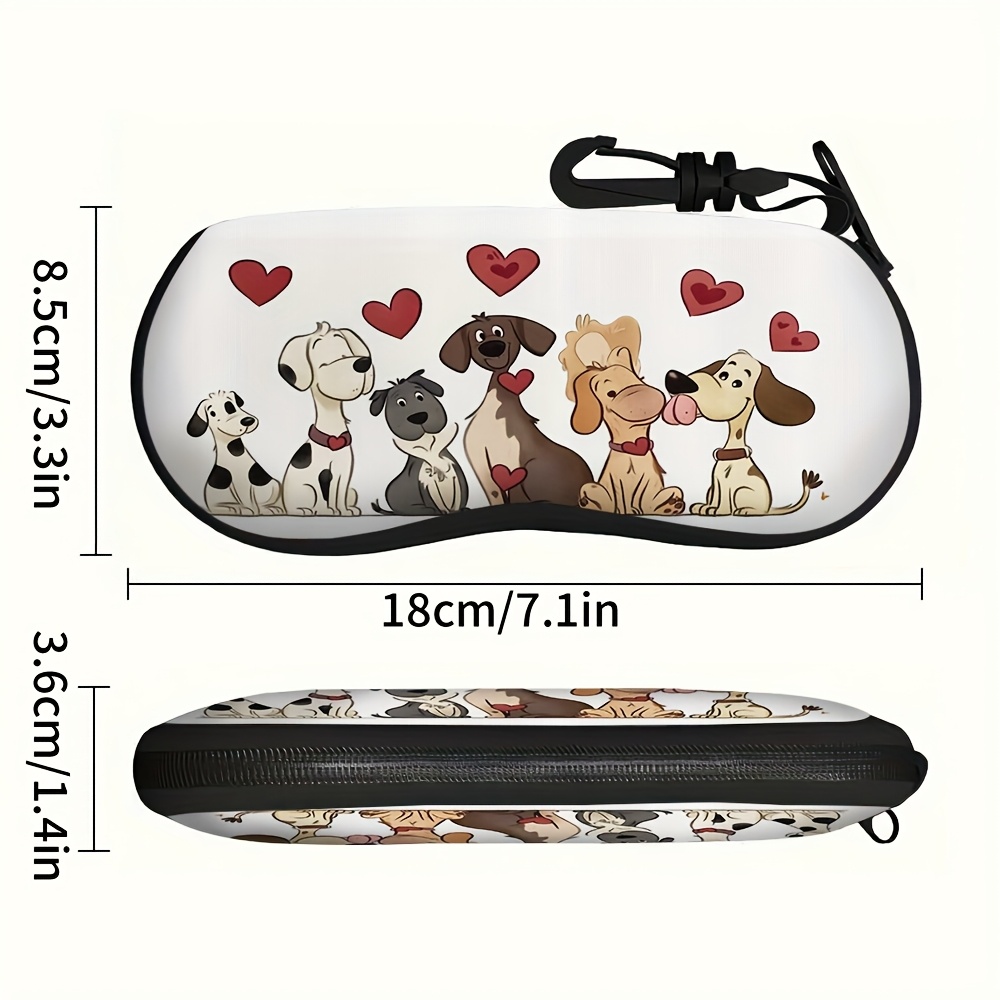 TEMU 1pz Custodia per Occhiali con Cucciolo e Stampa - Portaocchiali a Tema Cane, Borsa Antipolvere per Donne (Regalo per , Moglie, Fidanzata) -