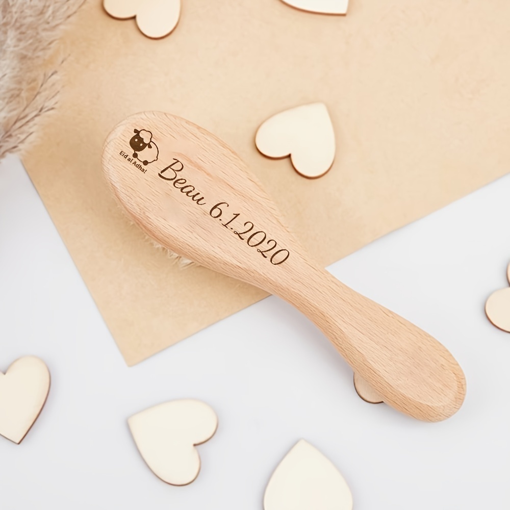 1pc cute engraved hair brush personalized name cartoon wooden hair brush customized hair brush with name creative souvenir mothers day fathers day gift details 2