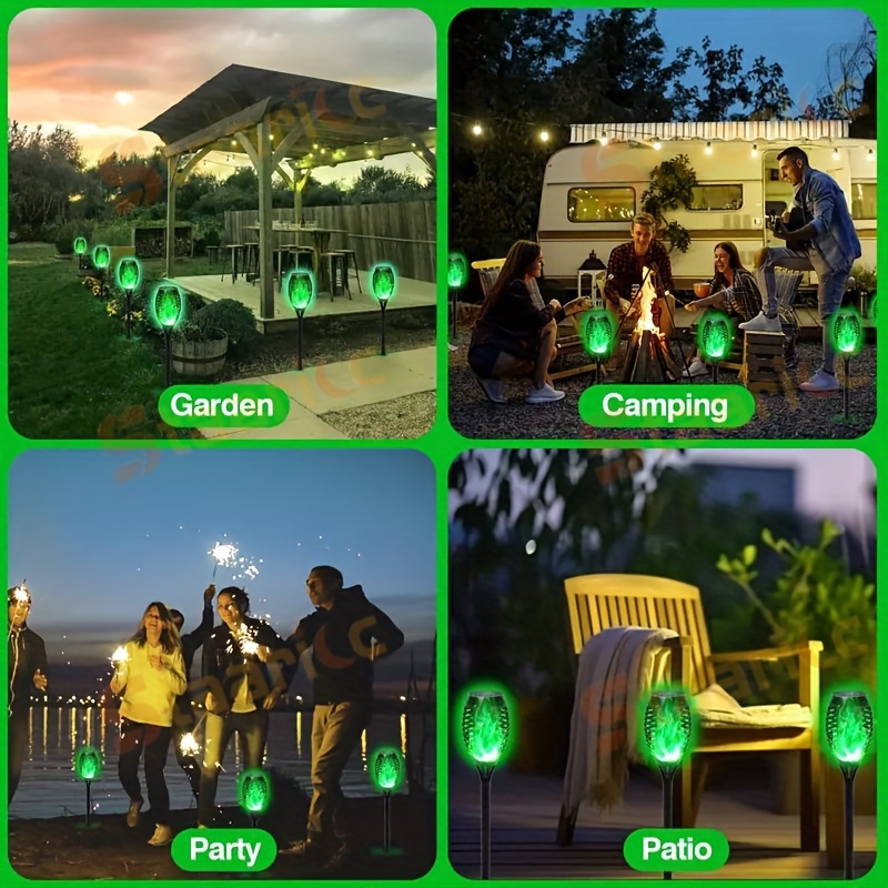 16 8 2 1pcs solar outdoor lights 12led solar torch lights solar lamp outdoor flashing flame lamp for garden decor lighting mini landscape flame lights for yard pathway patio pool lawns halloween christmas decoration details 7