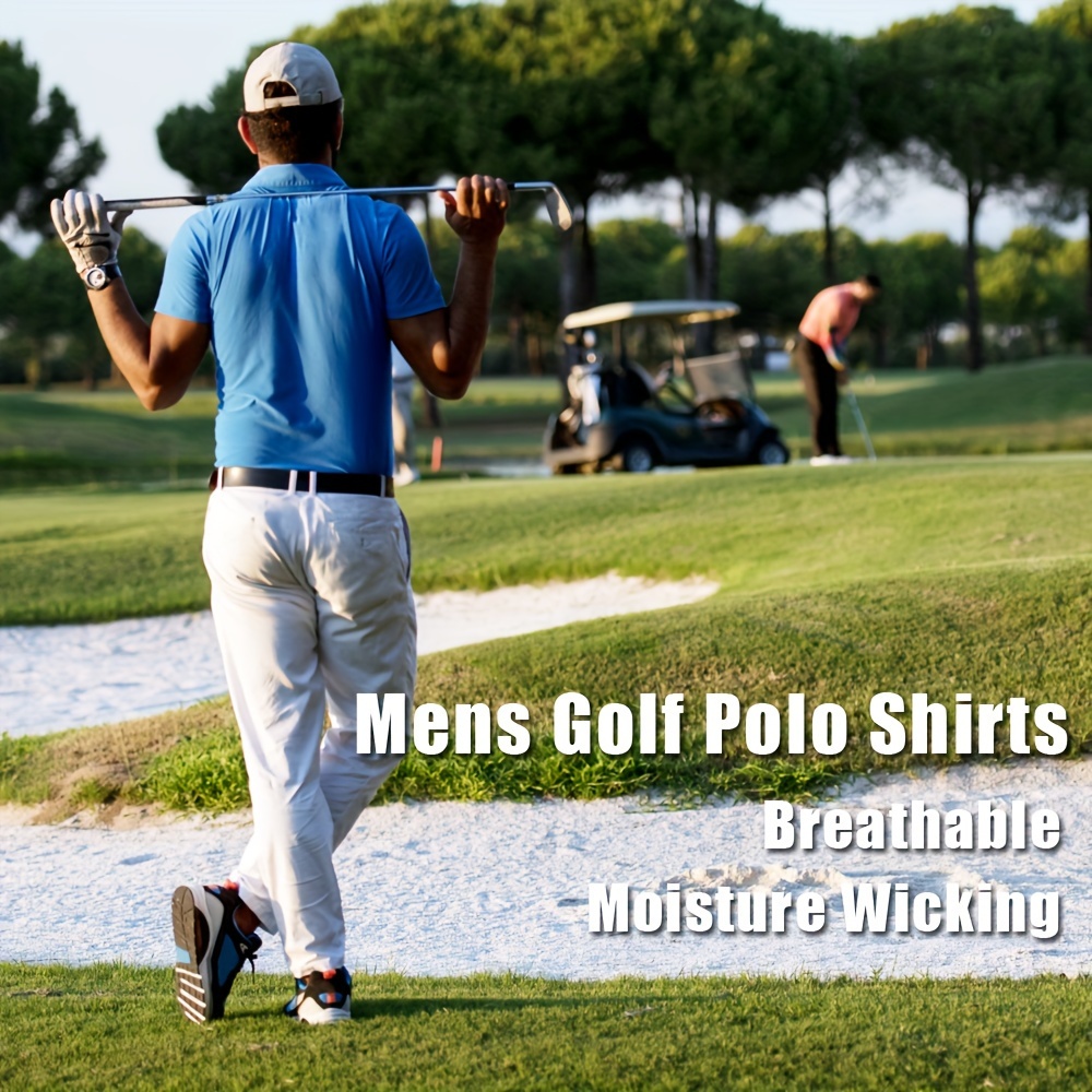mens quick dry shirts polyester casual collared tennis golf shirts moisture wicking short sleeve sports shirts 2 pack details 0