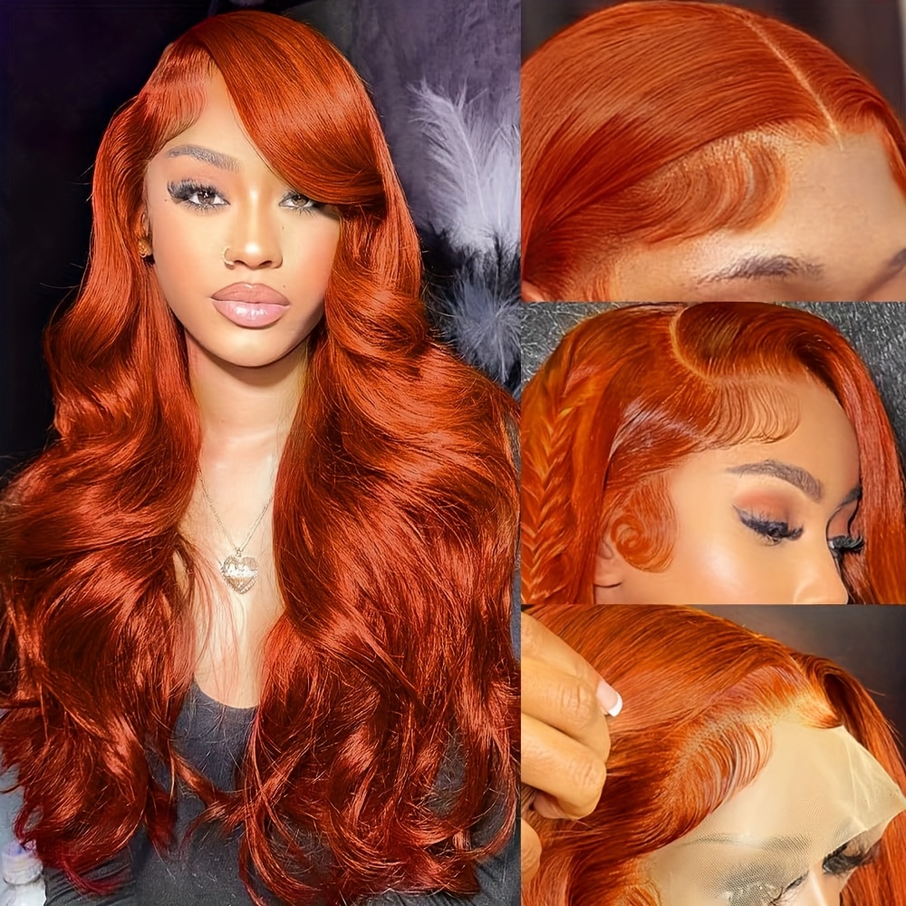 Orange Red Beauty LaceFront Wig 24-26 invhes Amazon.com : EVLYNN Ginger HD Lace Front Loose Wave Wig  main image 2
