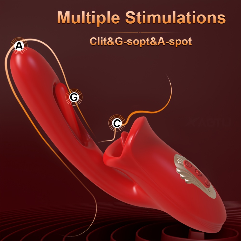 g-punkt-  für erwachsene, zungenrose-sexspielzeug-dildos mit klitorisstimulator und 10 leck- und saugmodi sowie 10 vibrationsmodi und klapplen-klitorisstimulator für   Produktdetails 4