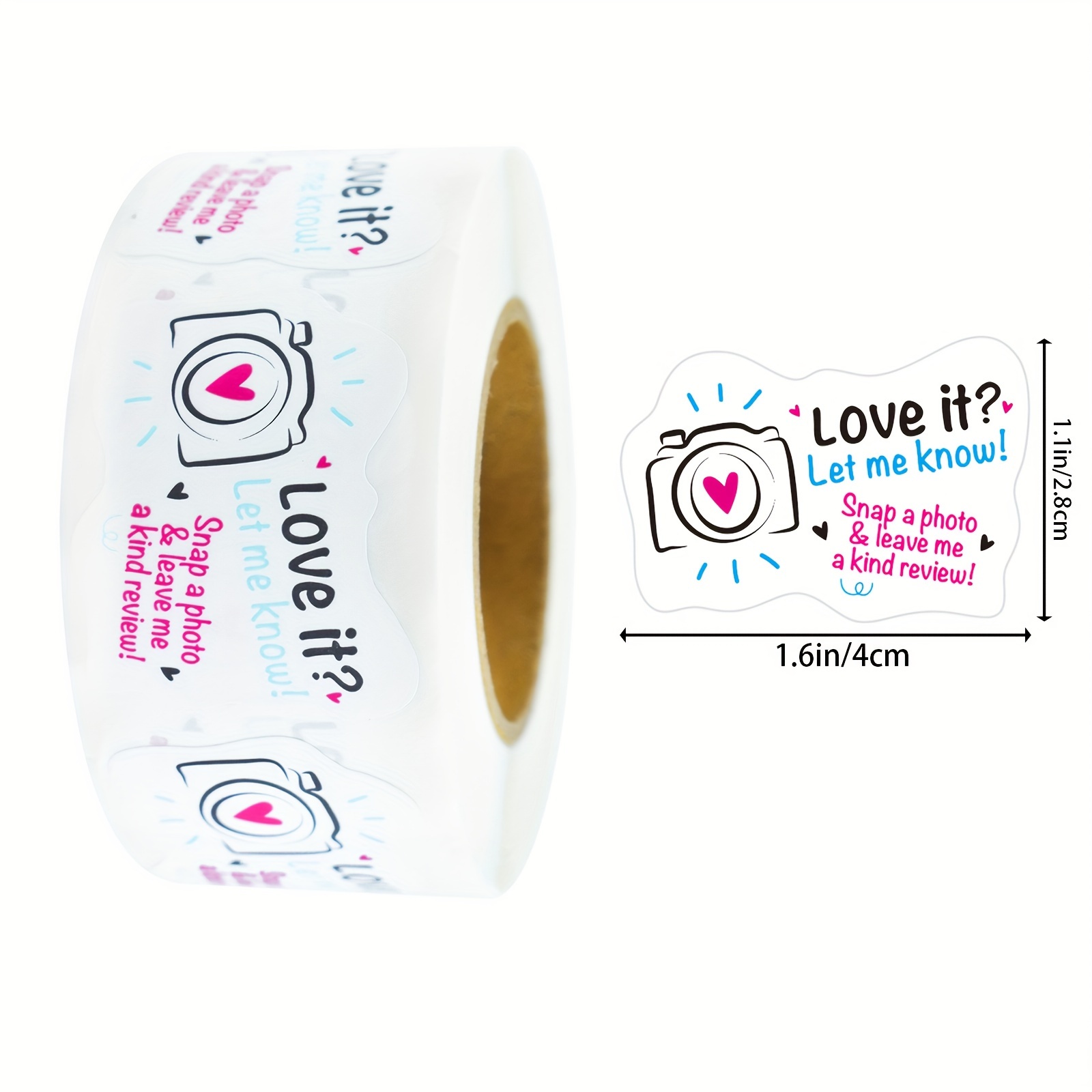 Image of 500pcs Cute Love Heart Stickers 1.1" & 1.6" - Photo , Social Media Tags, Bakery Labels, Handmade Crafts, Envelopes & Gift Bag Seals
