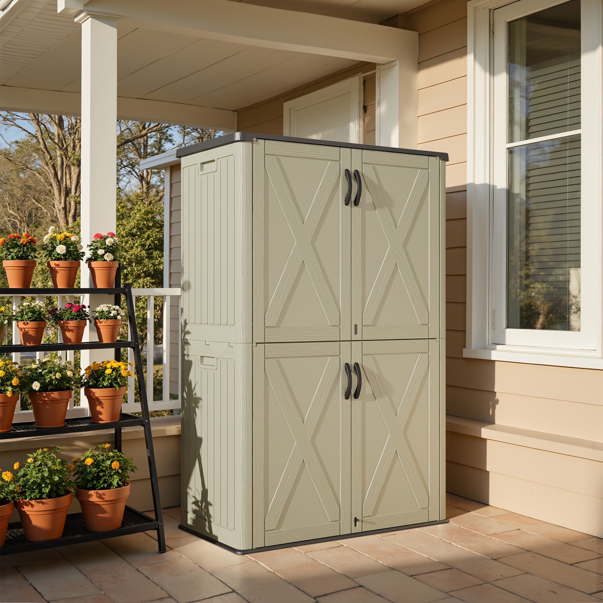 Outdoo Stoage Shed,esin Stoage Cabinet With Lockable Doo