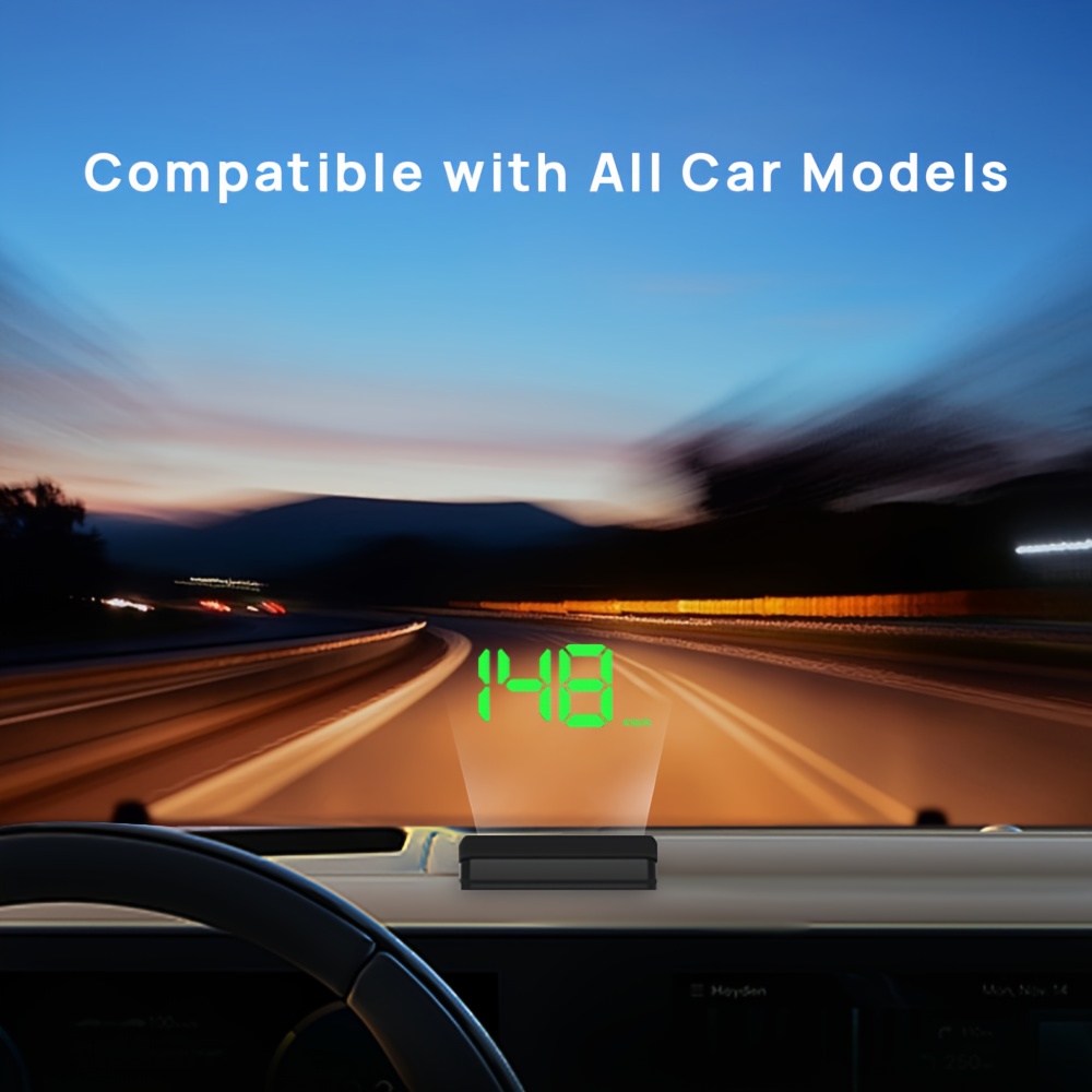 universal  ometer hud white green led compatible with all car models no battery needed   car speedometer display   accessory   display car speedometer details 7