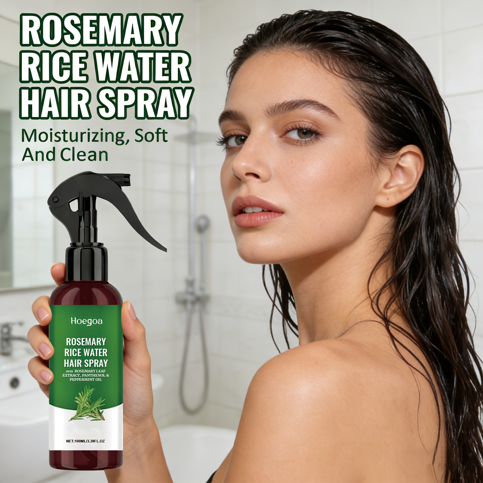 TEMU Rosemary Rice Water Hair Spray Nourishes Dry Hair And Moisturizes Hair Spray, For All Hair, Valentine's Day Gift