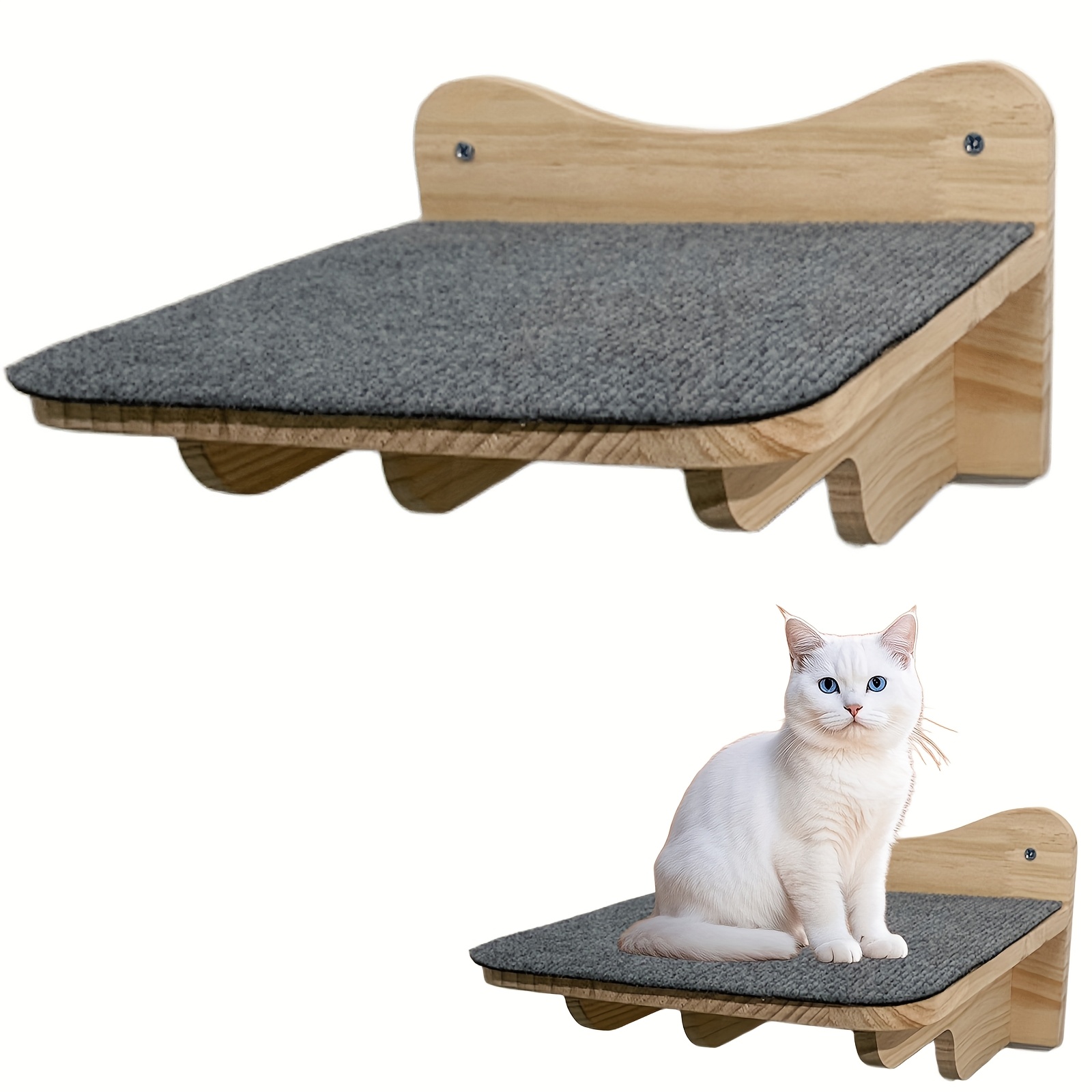 Houten Klimtreden voor Katten - Wandmeubel voor Klimmen en Krabben, Ontworpen voor Gebruik Binnenshuis