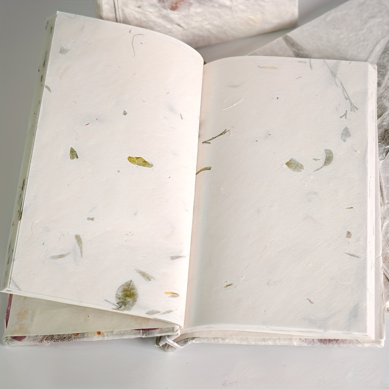 Image of Floral Handmade Thread-bound Notebook Plant Real Flower Creative Retro Dried Flower Ancient Style Notebook Art Gift 21*13.8*1.3cm, About 50 Sheets Of Paper, 1pc (handmade, Cover Pattern Will )