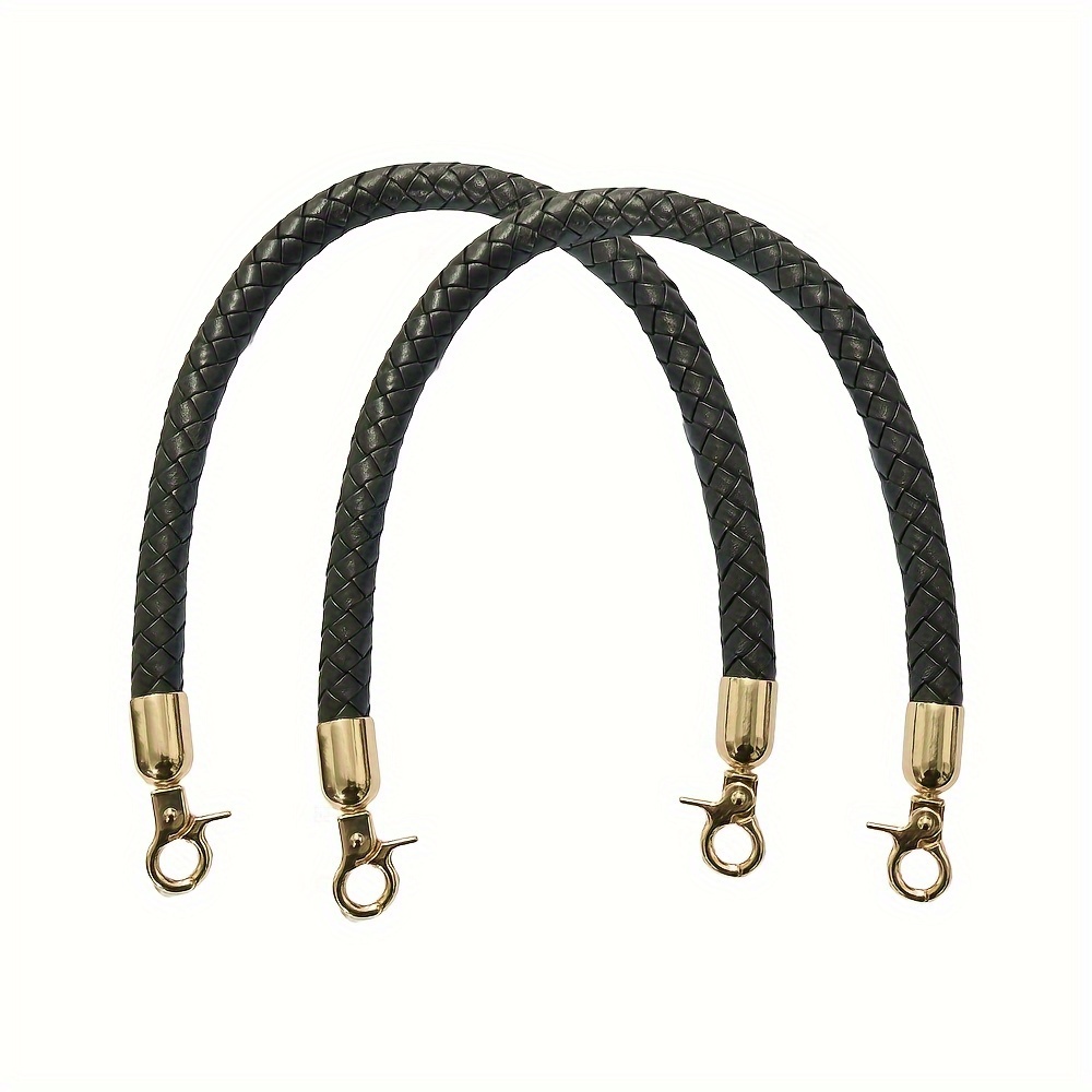 E-shop 2er-Set geflochtene Taschengriffgriffe mit goldenen Schnallen, Handtaschenketten-Tragegurte-Ersatz Schulteraccessoire für die Herstellung von