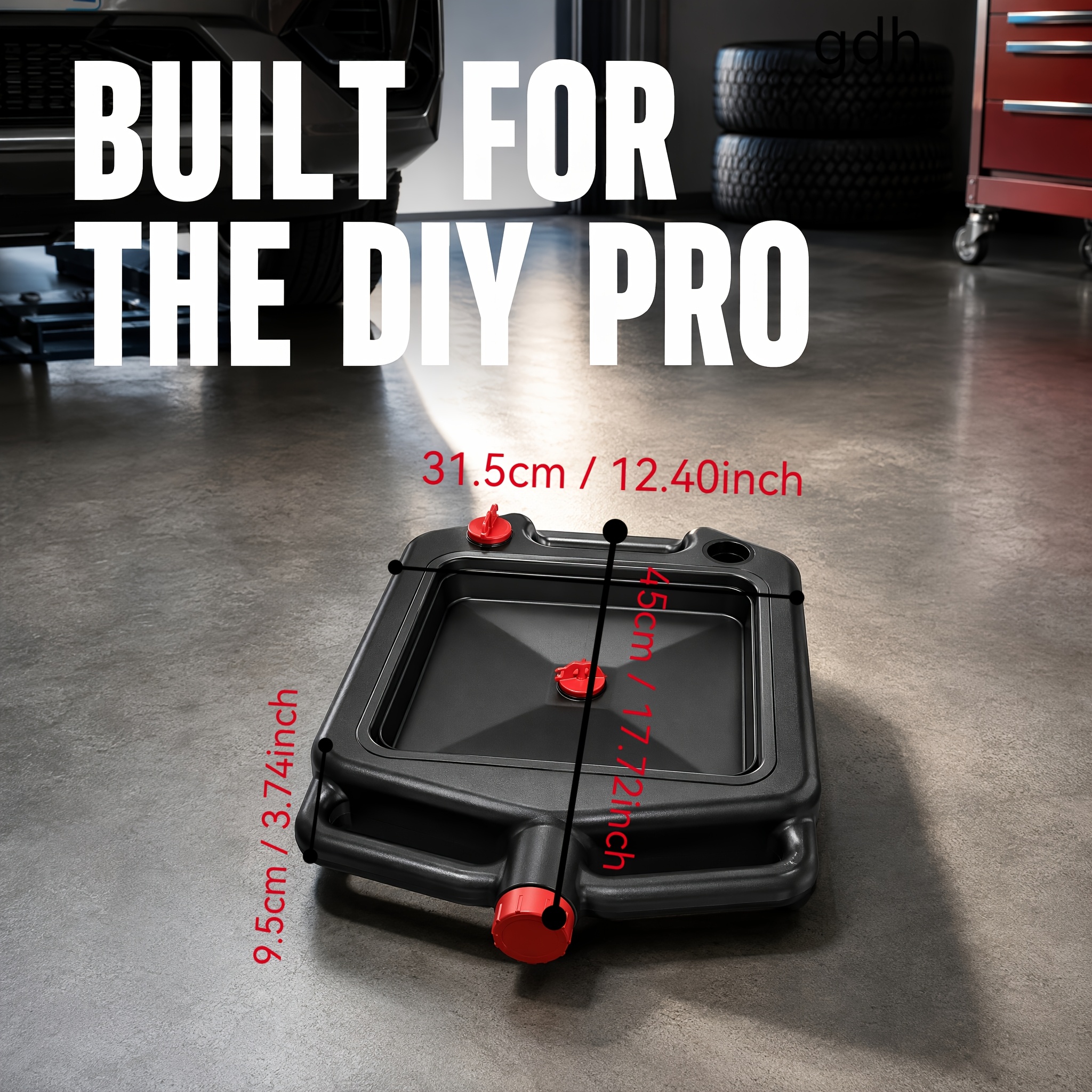 TEMU 6-liter Heavy-duty Oil Drain Pan With - Made Of Durable Pe Material, Suitable For Lubricating Oil Trays, Oil Tanks/drums, Oil Bowls, Oil Drums,