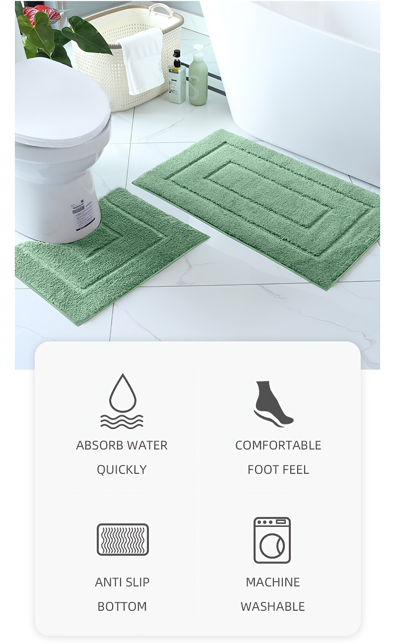 2pcs of ultra soft non slip bathroom carpet   absorbent machine washable durable home decoration floor mat suitable for bathroom bathroom bedroom living room entrance u shaped toilet mat entrance door mat Product details 6