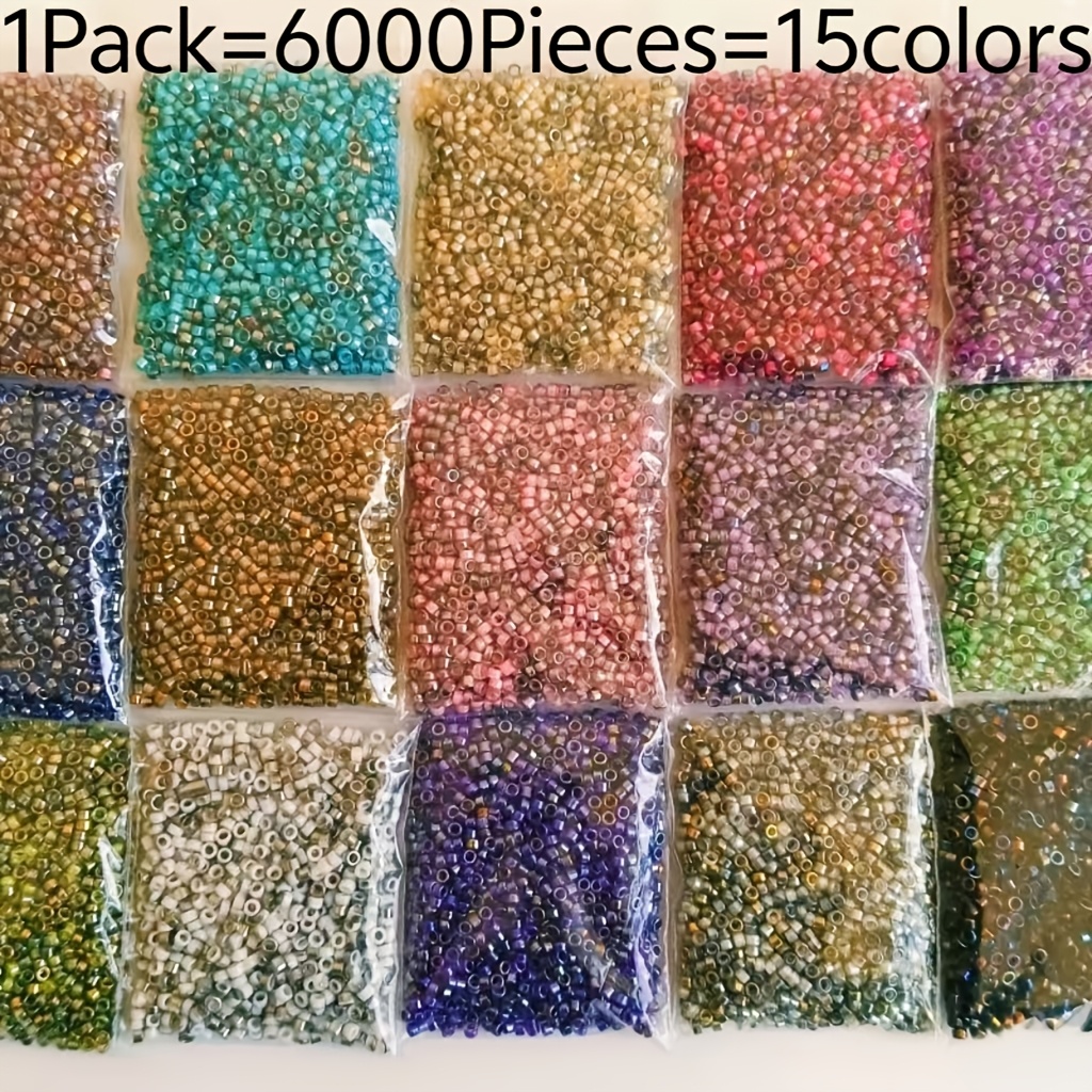 

6000pcs Gradient Antique Beads Set, 15 Colors, 2.5mm Glass Seed Beads Kit For Diy Bracelets, Necklaces, Jewelry Making, Perfect Gift And Mother On Valentine's Day - Beading Supplies