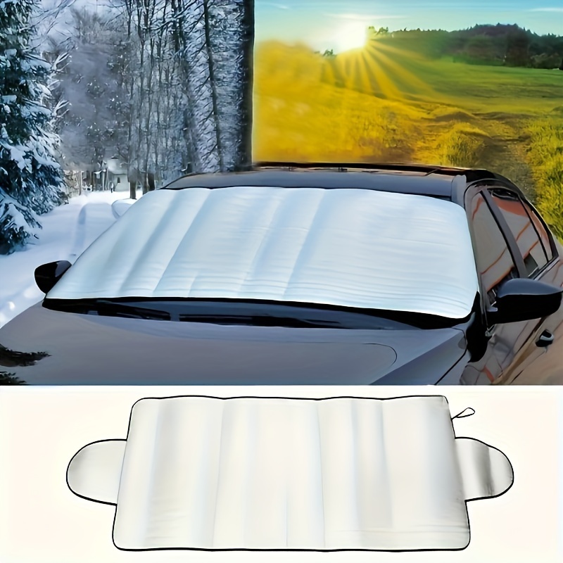 

Auto Front Window Sun Shade - Reflective Material, Snow And Ice Guard, Uv Ray Blocker, Universal Fit