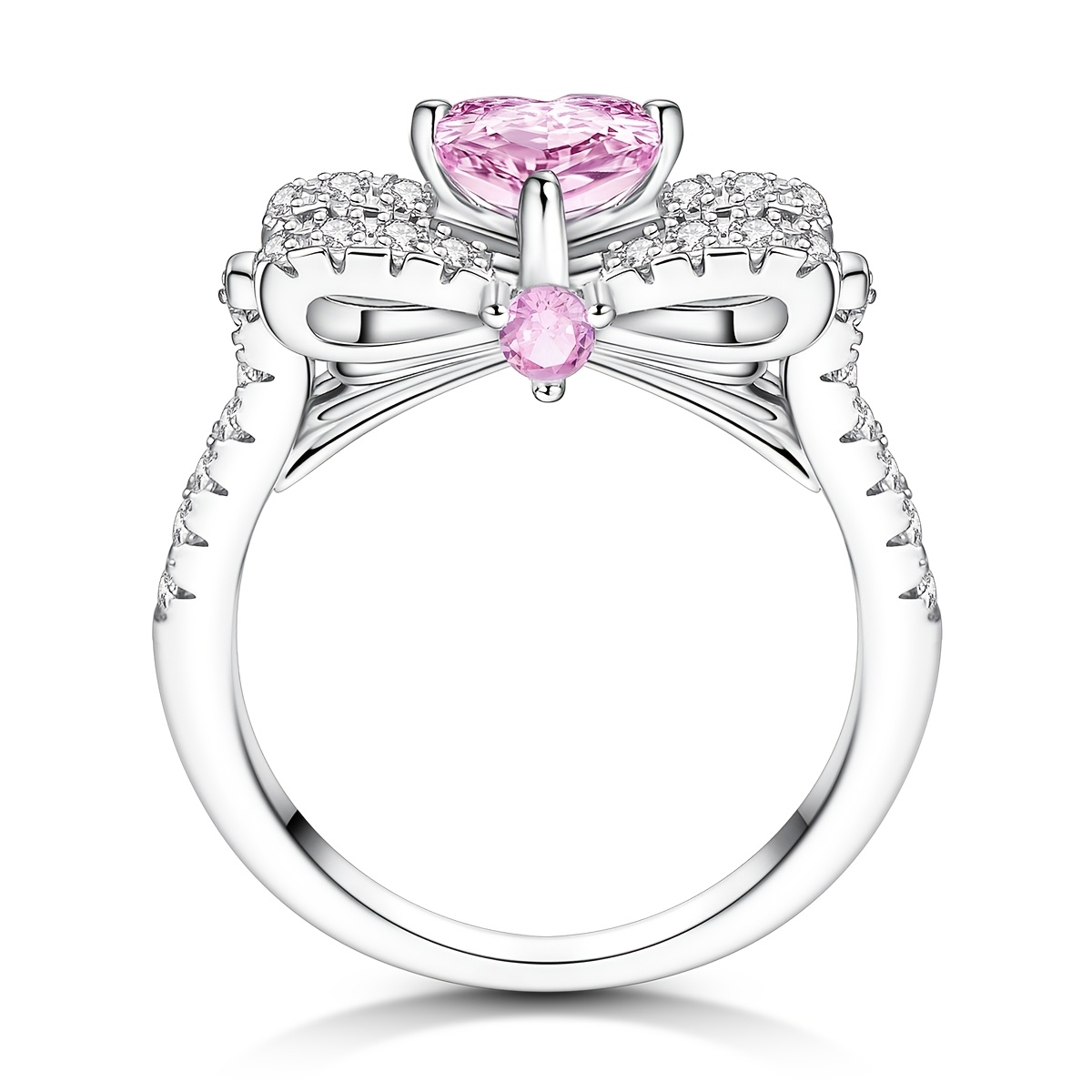 Women's Silvery Bow Love Ring, Elegant Gift