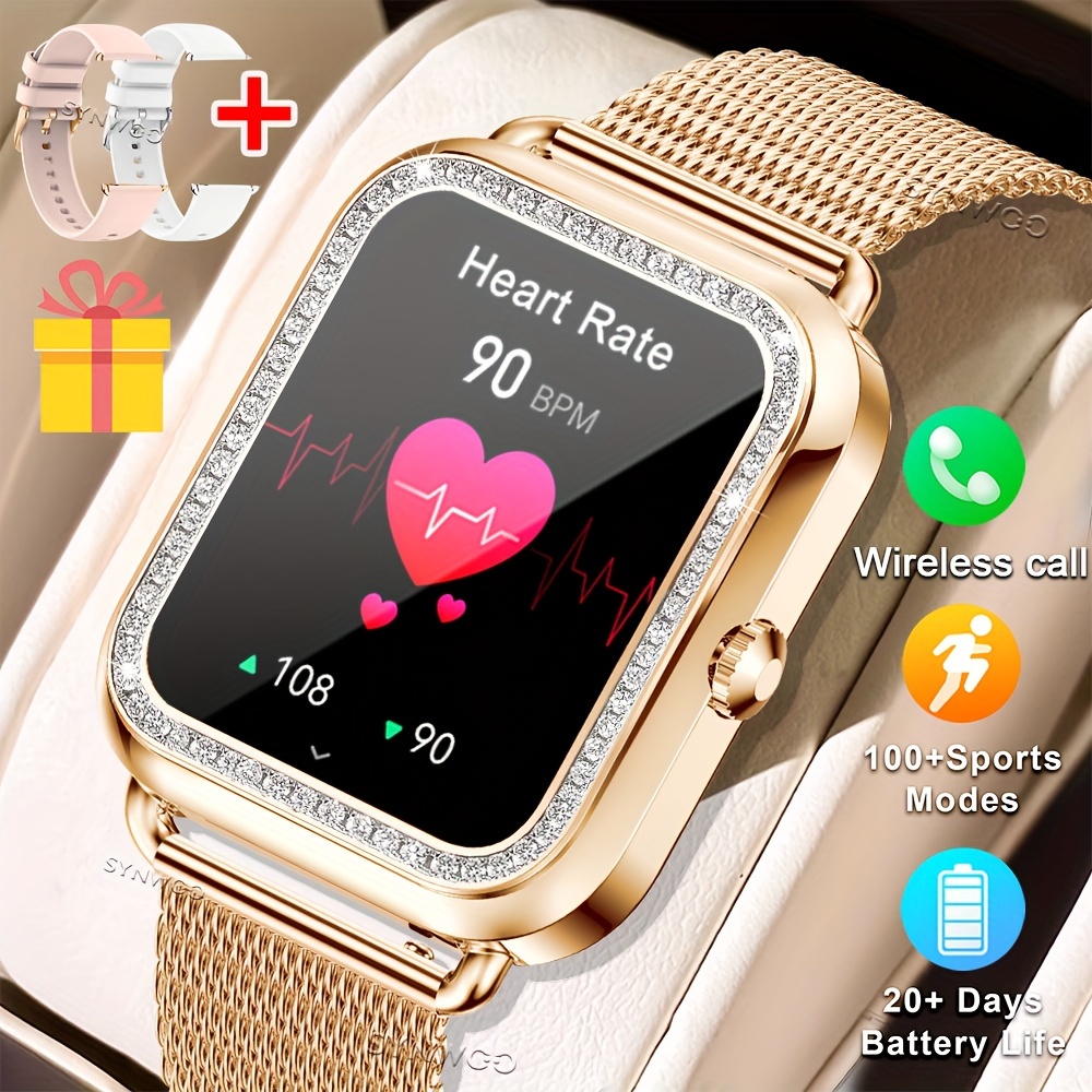 

Luxury Stainless Steel Smart Watch For Women 200+ Faces Multiple Sports Modes Activity Sleep Monitor Pedometer Lady Smartwatch For Ios Android, Best Gifts For Girlfriend, Mother, Wife, Sister