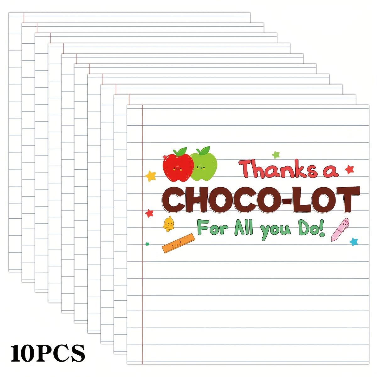 TEMU 10 Autocollants Amusants de Remerciement pour Emballage de Tablettes de Chocolat, 5,8 x 5,4 Pouces, Autocollant en Vinyle de Remerciement sur le