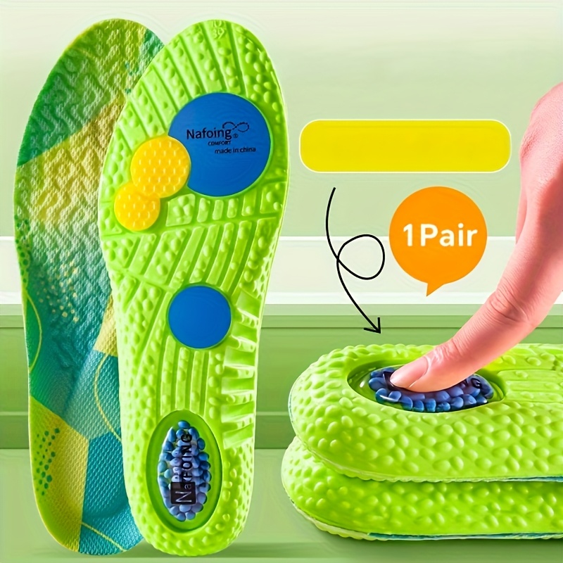 1 Pair 4d Soft Fabric Sports Insoles - Ultra-breathable, High-impact Cushion - For Running, Hiking, Walking - Quick-drying Insoles