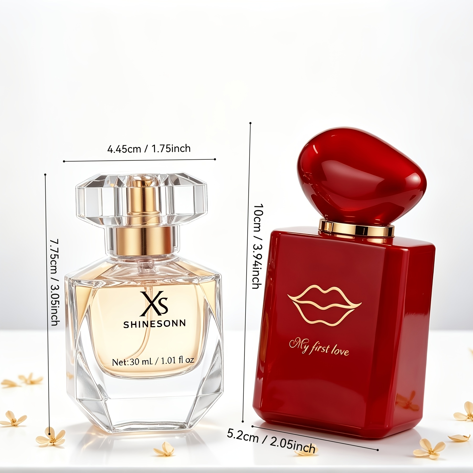 Image of 2pcs Perfume Set 1 Golden Brick Womens Perfume With Jasmine Scent And 1 Large Red Lip Perfume With Floral Notes Suitable For Daily Work Dating Great Gift For Festivals Fragrance Oil 5 To 15 Percent