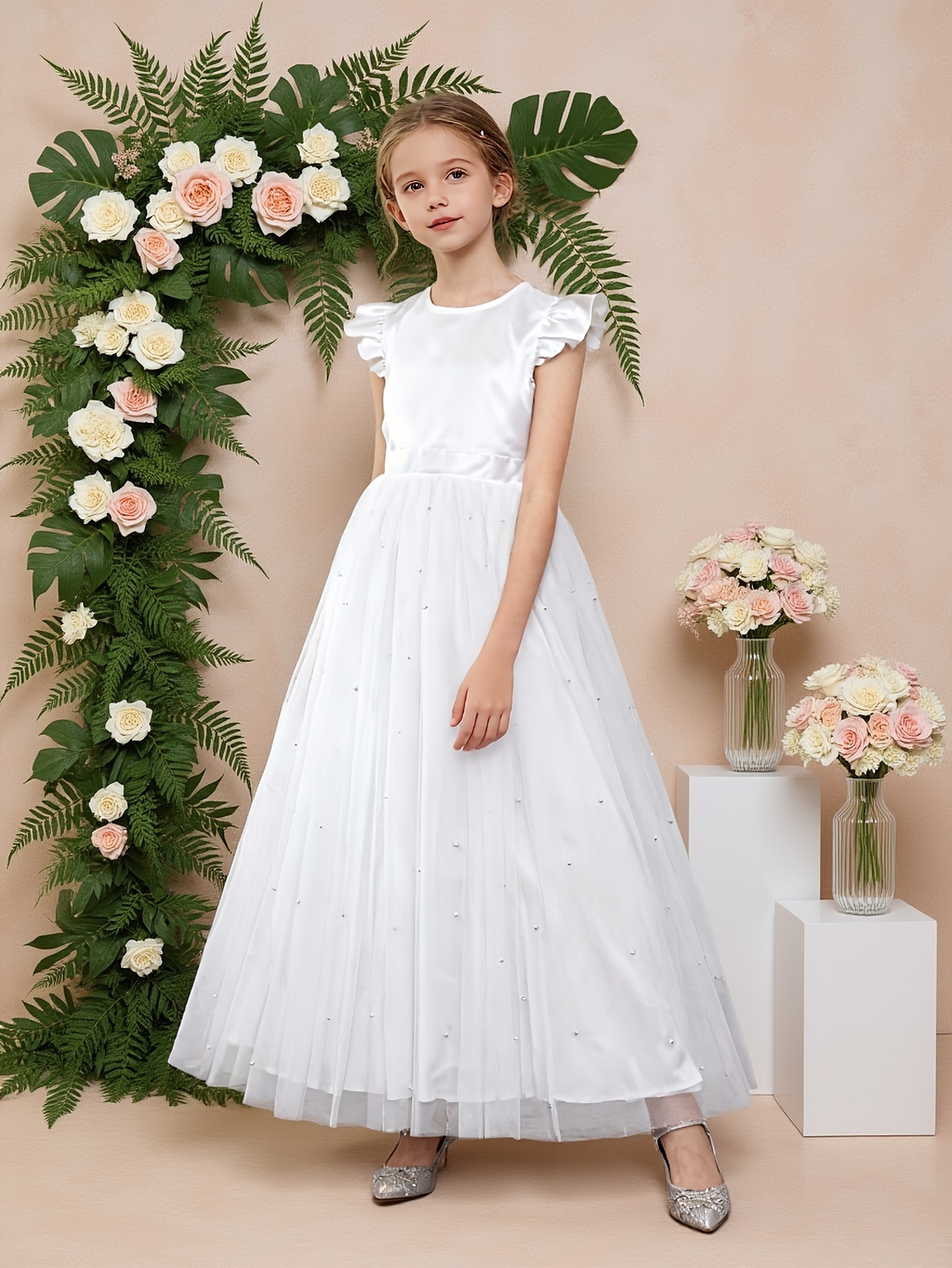 green emerald velvet dress First Communion Long Little Girls Pageant Dresses for Wedding Kids Prom Ball Gown Fancy Dresses Birthday Dresses, Blue / 6 main image 0