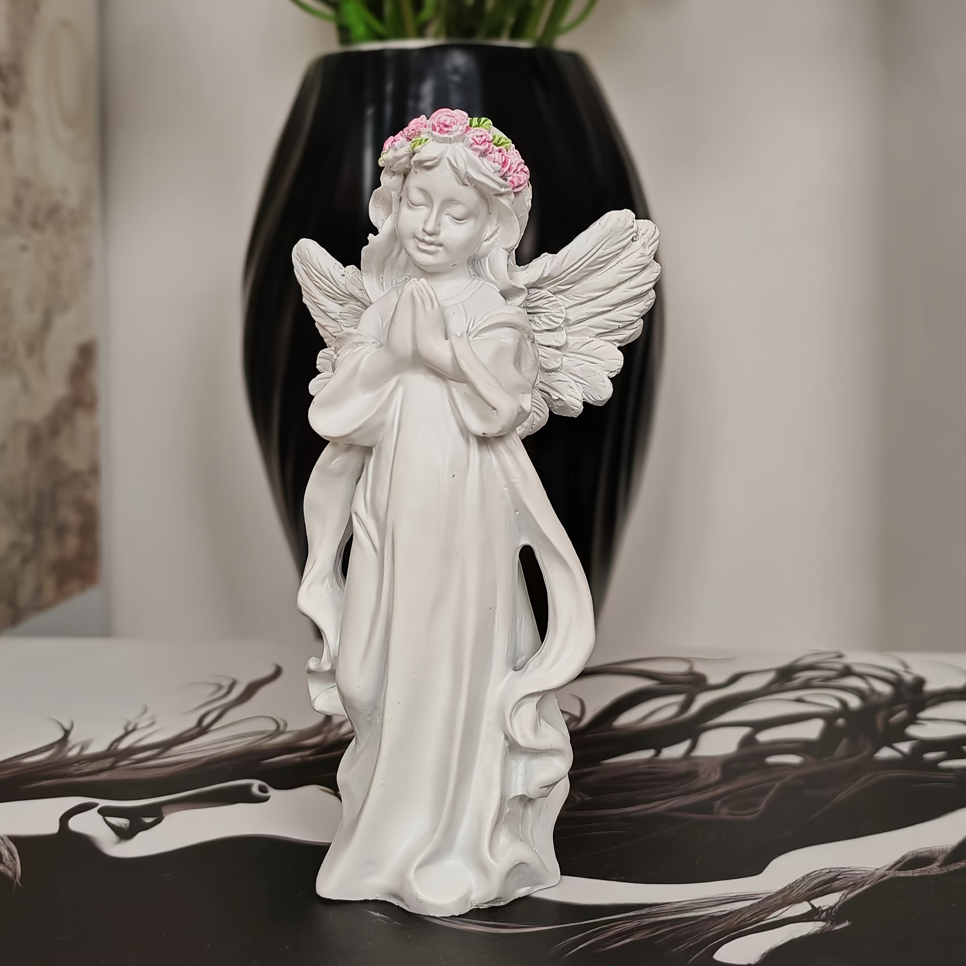 Image of Nordic Girl Sculpture Resin Ornament Desktop Small Decoration Cute Girl Entrance Hall Ornament