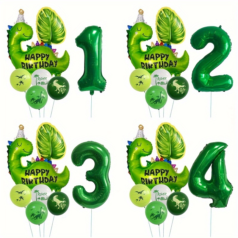

Set, Jungle Dinosaur Birthday Party Decoration Foil Balloons, 32 Inches Green Number Balloons, Jurassic Theme Latex Balloon Birthday Party Decorations Home Room Decor