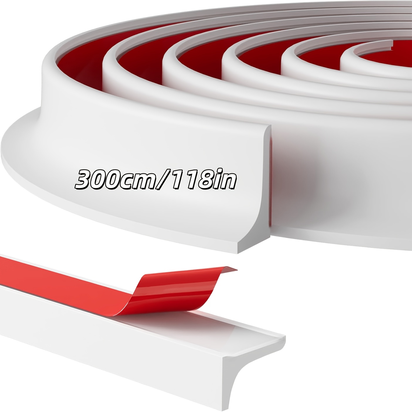 Image of 118 Inch/59 Inch Silicone Self-adhesive Bathroom Waterproof Strip - Leak-proof, Shower And Toilet Tabletop Sealing Agent, Tabletop Sink Water Barrier Strip - , Bathroom Partition