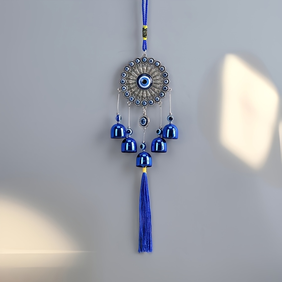E-shop Ein Set böser Windspiele mit Quasten - Aufwendige Metall Wanddeko, geeignet für den Außenbereich, Balkon oder Garten - Klassisches Design,
