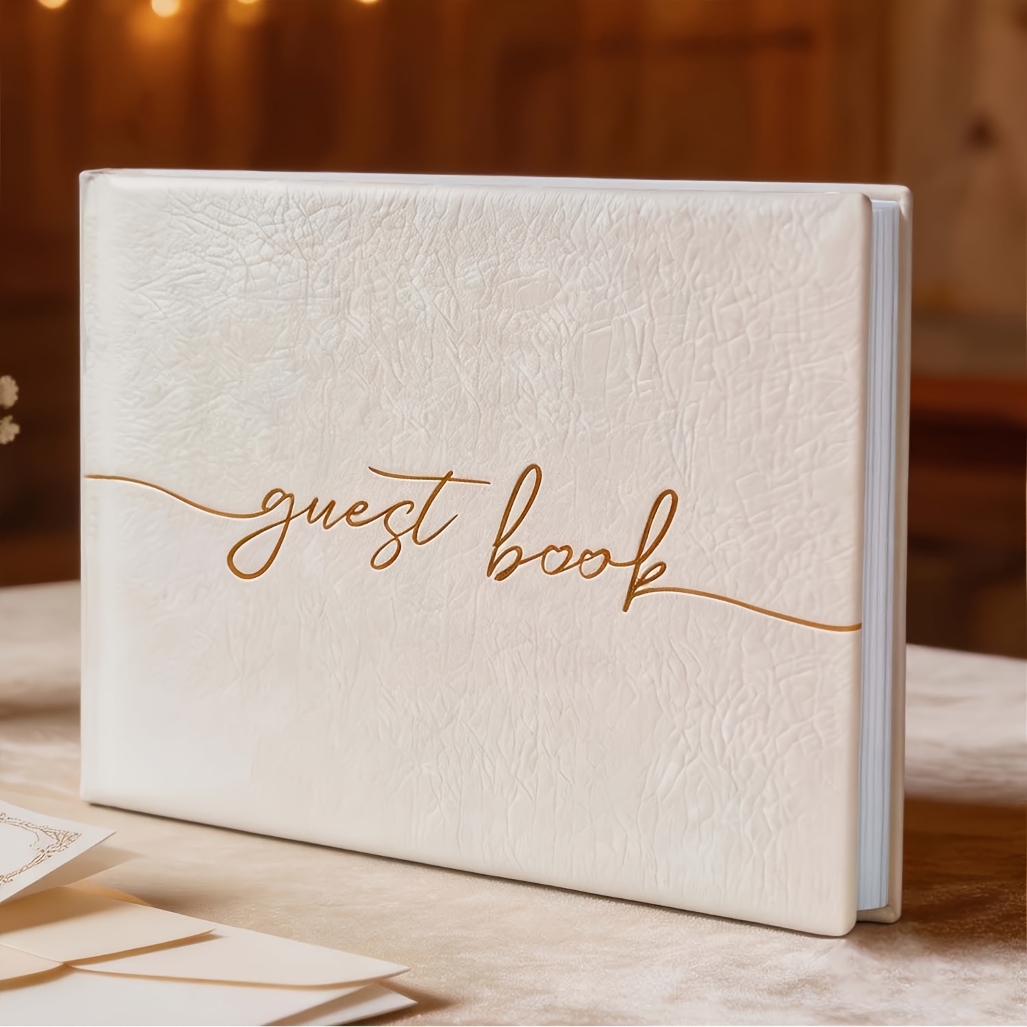 Image of Wedding Guest Book - Elegant Guest Book For Weddings Reception, Baby Shower, Polaroid Guest Book For Wedding And - 100 Pages For Wedding Sign In And Photos (100 Pages/9.5''x7.5'')