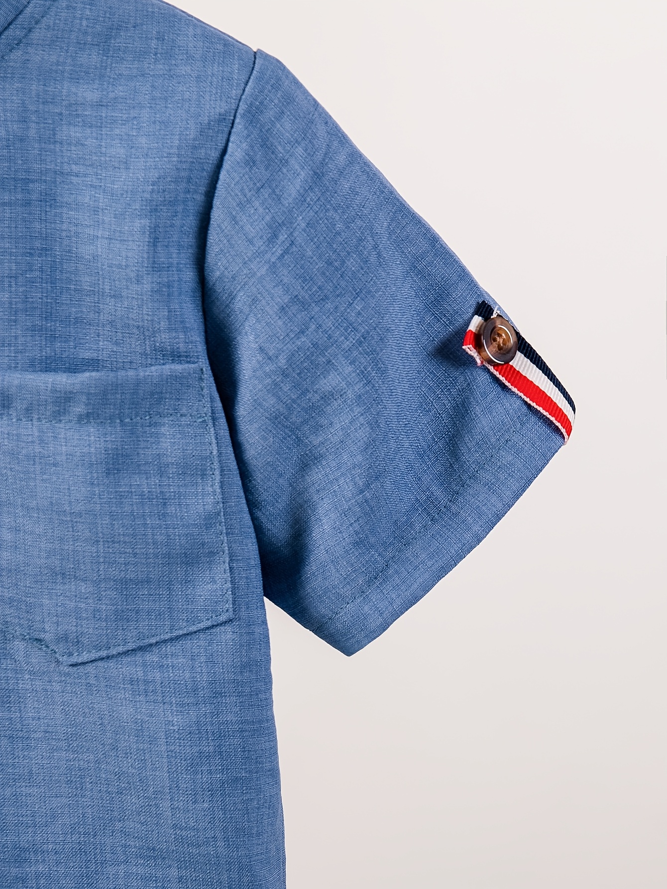 nouveau ensemble dété 6 pièces pour garçons, comprenant une chemise à col   boutonnée avec poche et un short à poches avec   de   sur les manches, facile et décontracté, idéal  , les   et autres occasions décontractées, pour lextérieur. 2