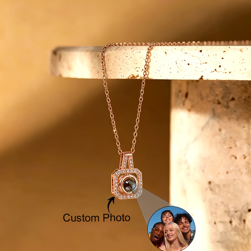 Custom Photo Projection Necklace with Stainless Steel Pendant
