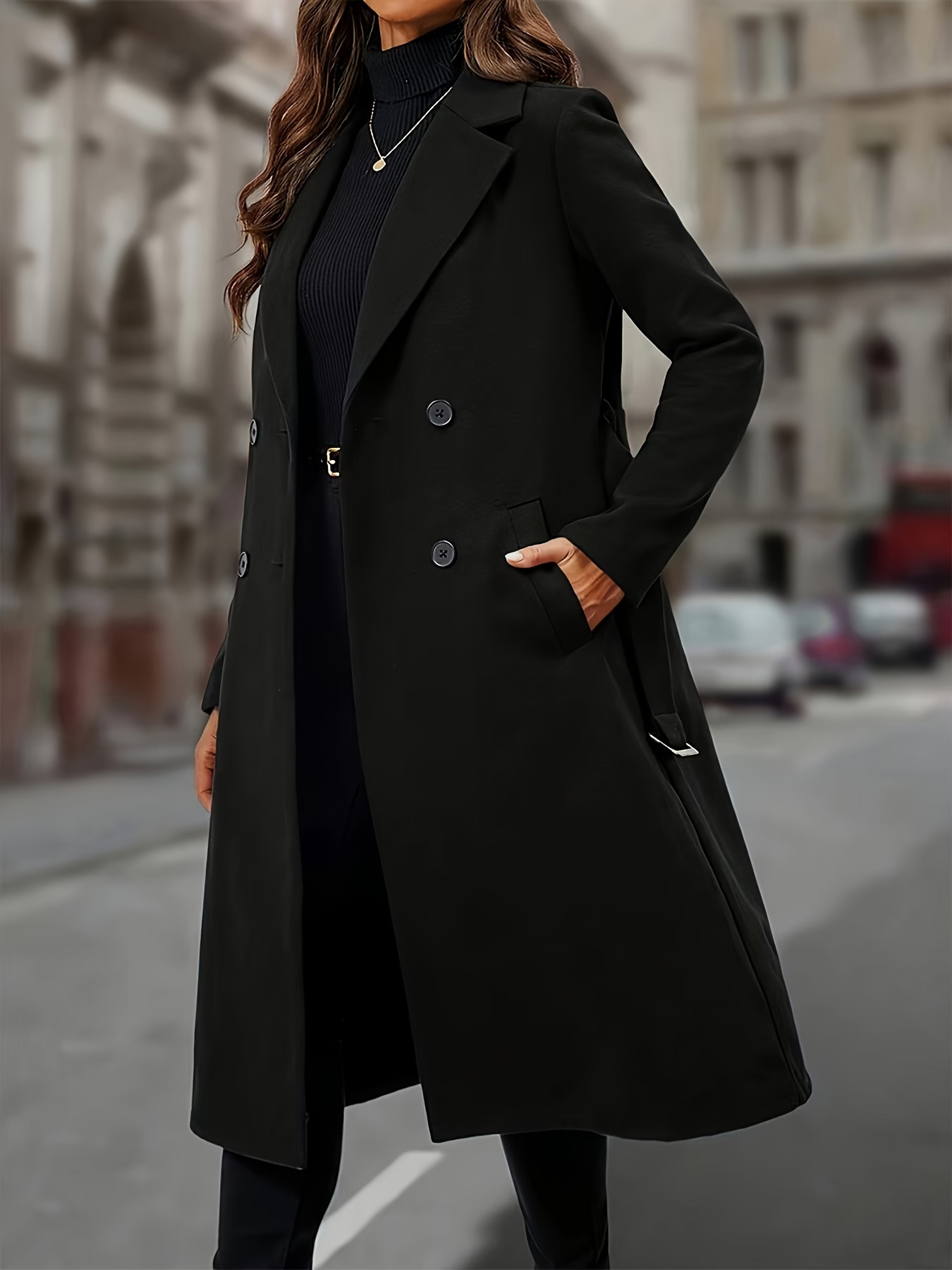 long black coat women sold on Temu United States