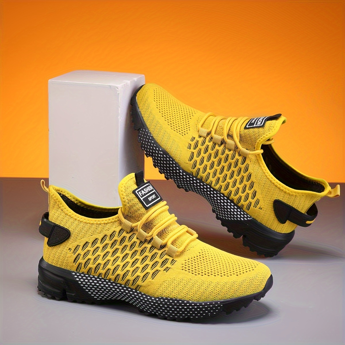 🔥Hot Sale - 60% OFF🔥Yellow High-Top Performance Athletic Sneakers - Breathable Mesh