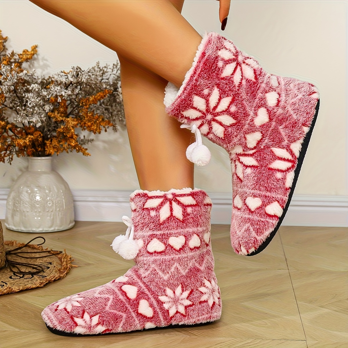 womens comfortable house slippers soft fabric lining   textile sole   year round indoor shoes loose fit slip   breathable fabric durable construction thickened insole lightweight shoes casual wear warm for 7