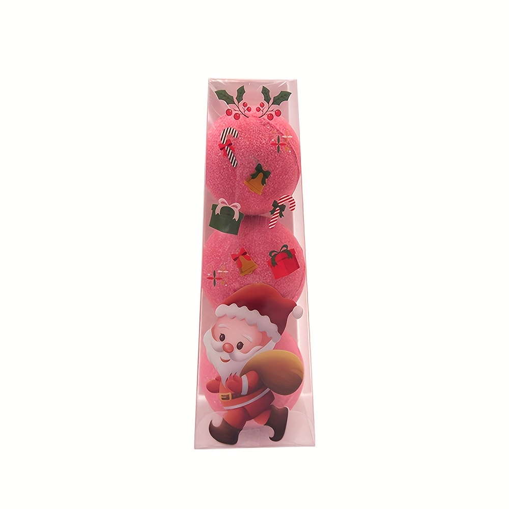 Image of 3pcs Christmas Gift Box Set, Bubbles, Easy Style, Perfect For Family, , Lovers, Christmas Gifts, Birthday Presents, With A Rose Fragrance