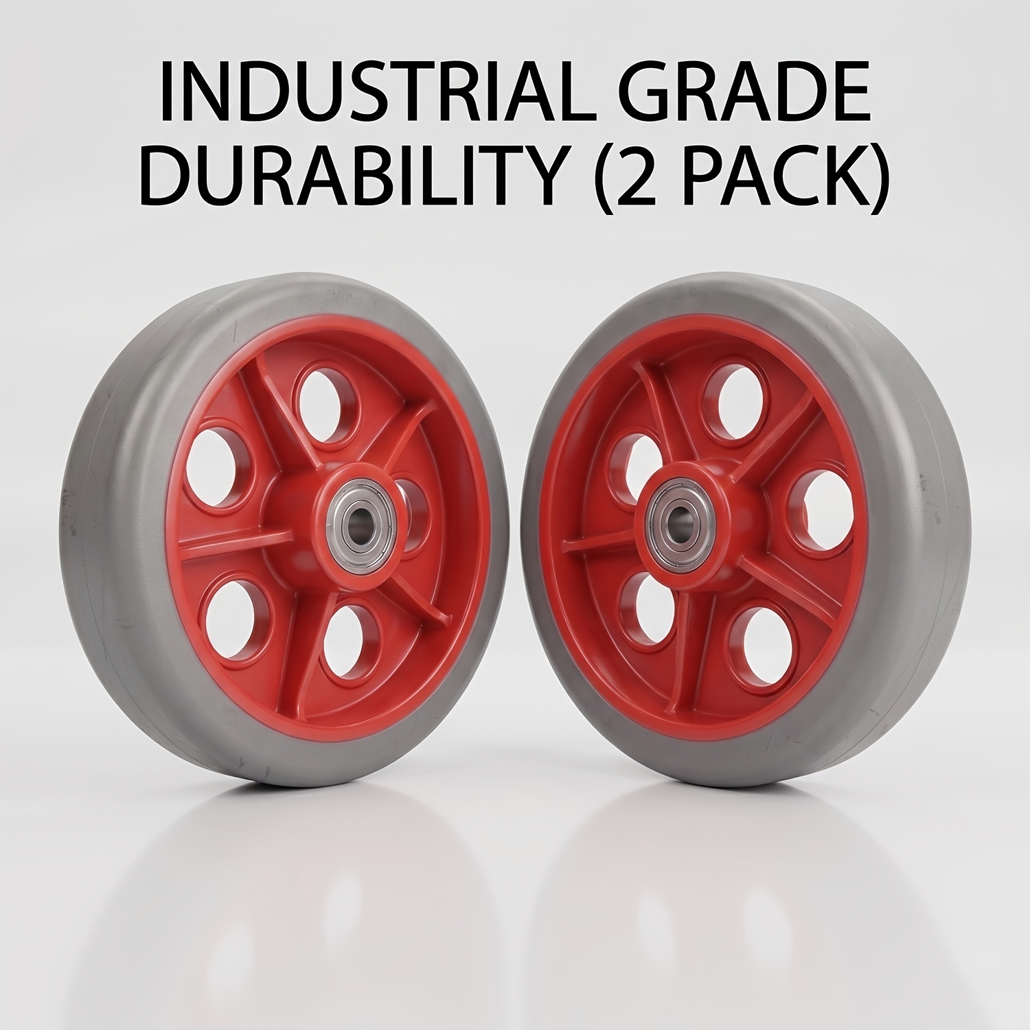 TEMU 12.45cm (125mm) Heavy Duty Industrial Caster Wheels, 2 Pack 149.69kg Load Capacity Polyurethane Replacement Wheels With Sealed Ball Bearings,