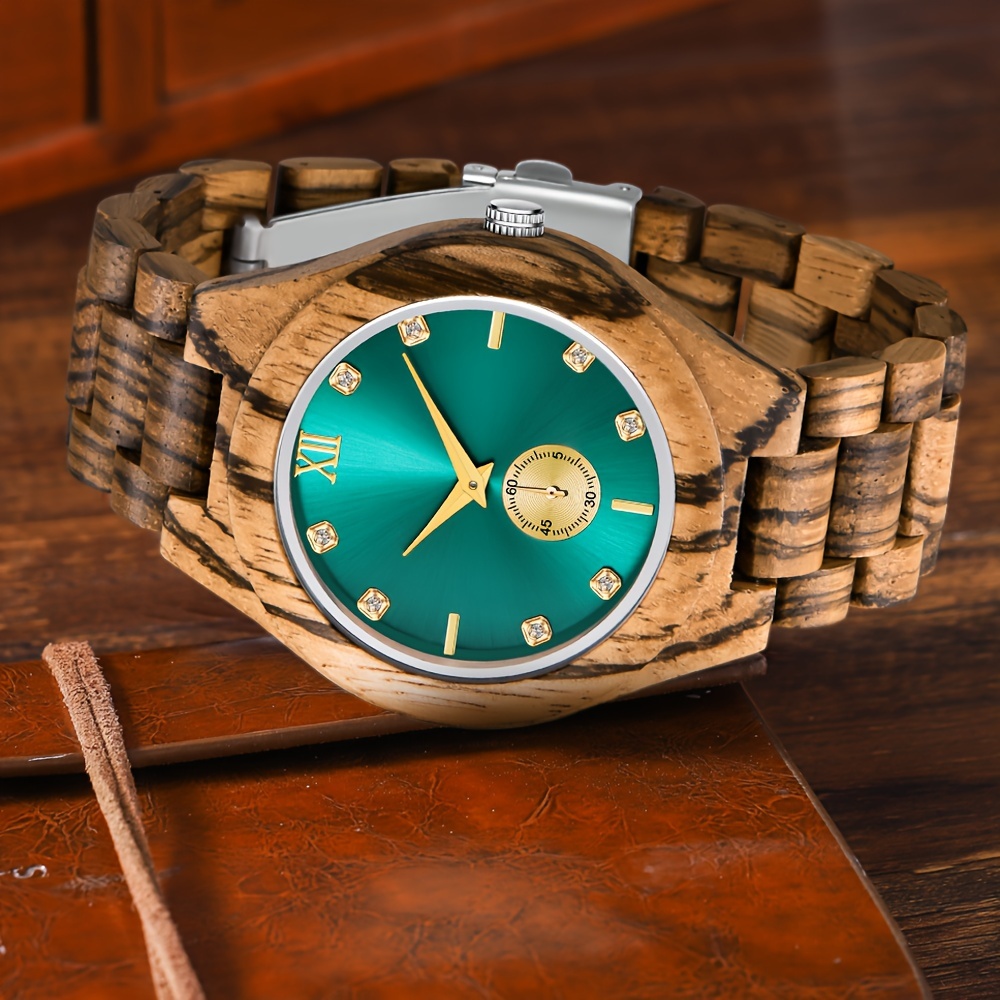 Wrist Watch Woodwelt Rustic Palancar (Zebrawood/Zebrawood