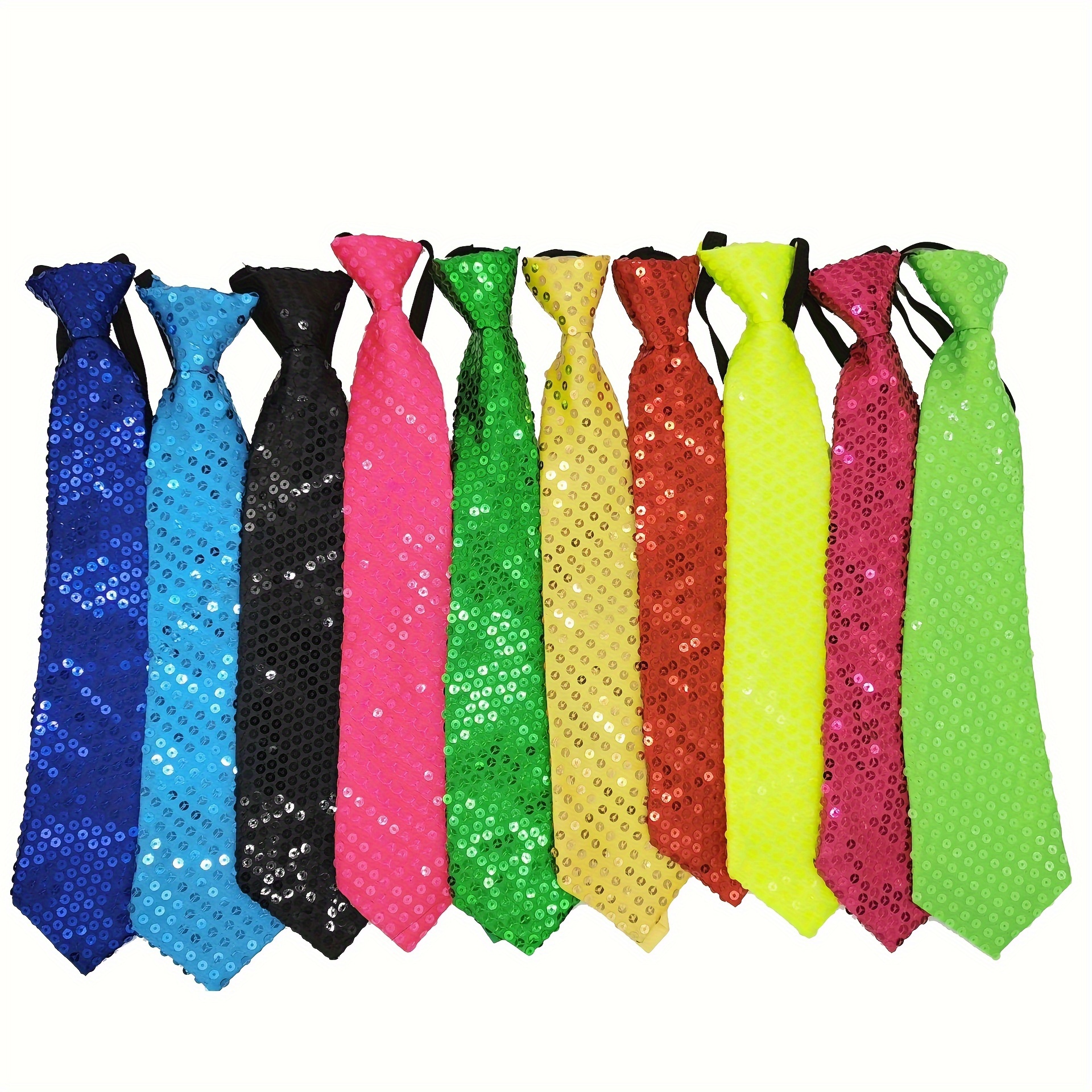 

1pc Men's Sequin Adjustable Neck Tie, Dance Magic Performance Stage Performance Tie