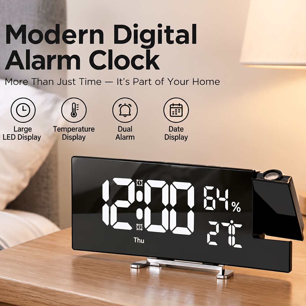 alarm clock with projection on ceiling sold on Temu Canada