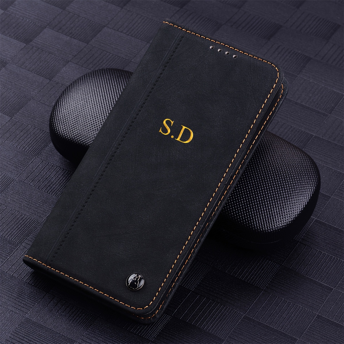 TEMU Phone Case: Personalized Customized Name Flip Card Slot Portable Phone Case For Iphone 16 15 14 13 12 11 Pro 15 Plus Shockproof Protective Back